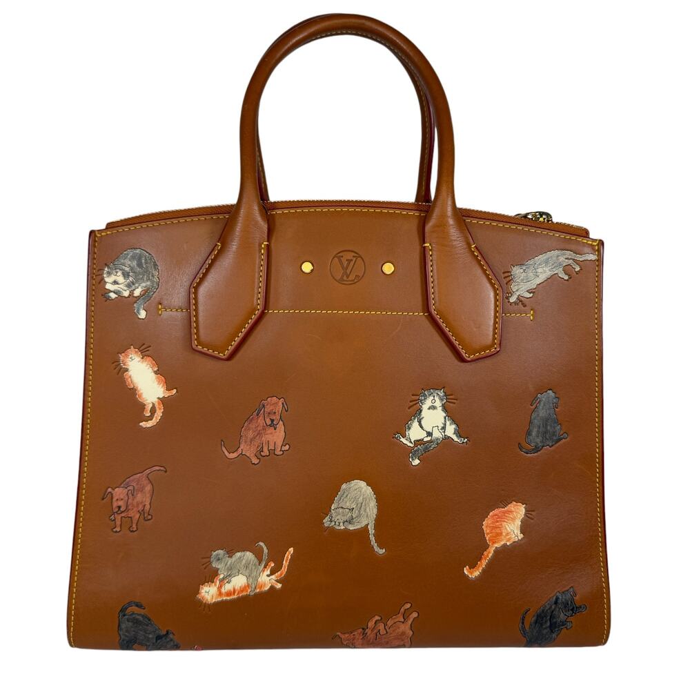 Louis Vuitton Catogram City Steamer bag MM cat tote Grace Coddington Rare LV - Picture 2 of 16